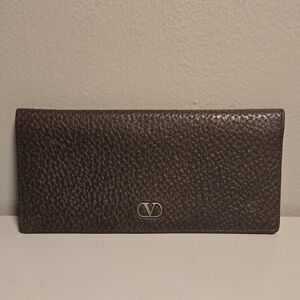 Valentino Garavani Leather Wallet Dark Brown